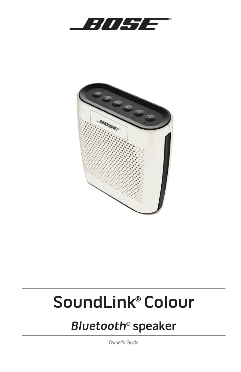 Page 1 de la notice Manuel utilisateur Bose SoundLink Colour