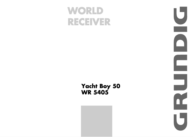 Image de la première page du manuel de l'appareil Yacht Boy 50 WR 5405