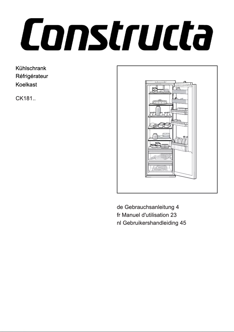 Page n°1 - Mode d'emploi Constructa CK181NSE0