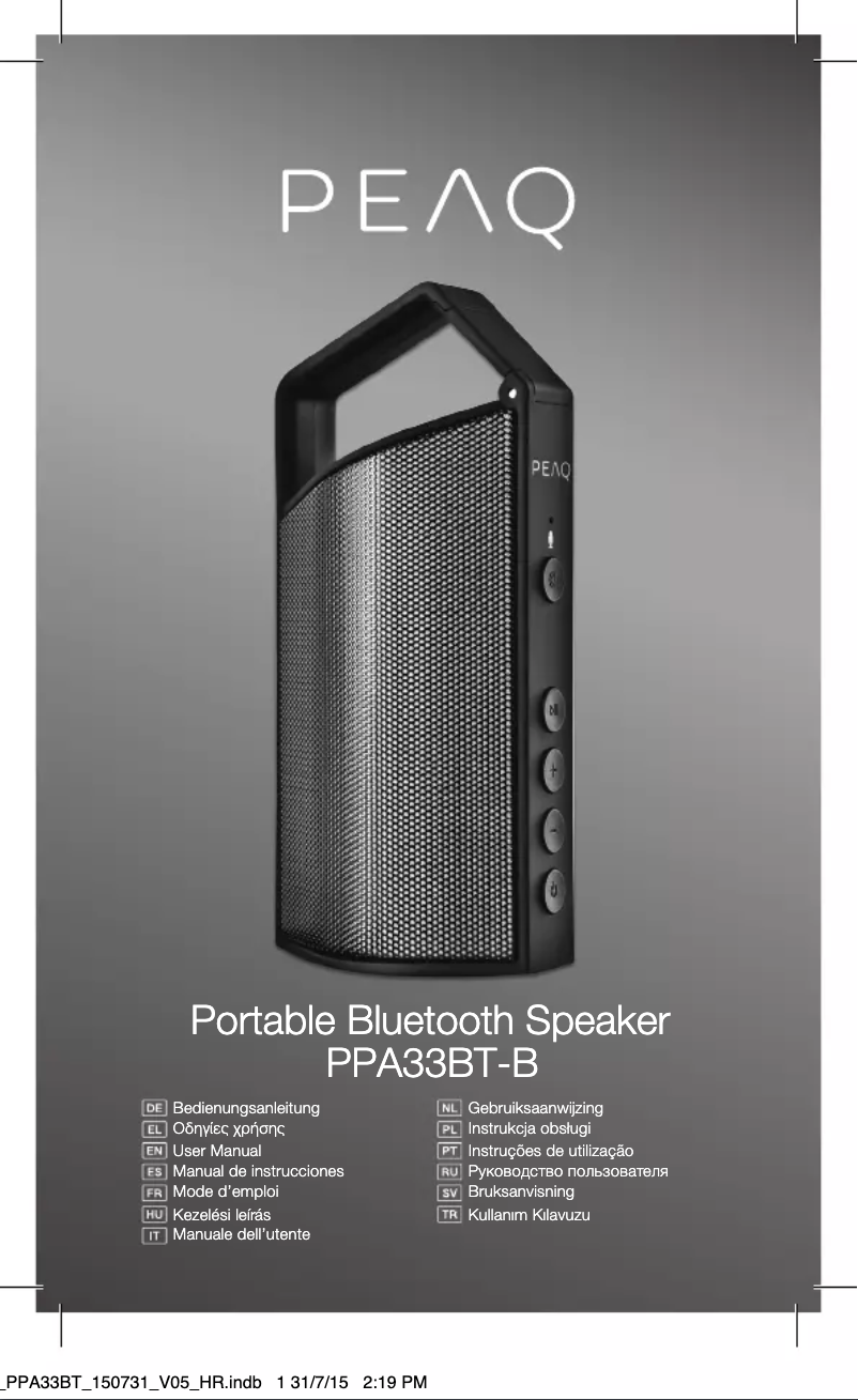 Page 1 de la notice Manuel utilisateur PEAQ PPA33BT-B
