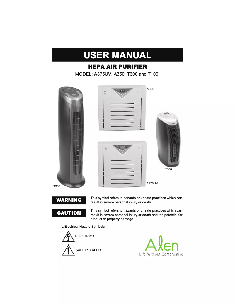 Page 1 de la notice Manuel utilisateur Alen T100