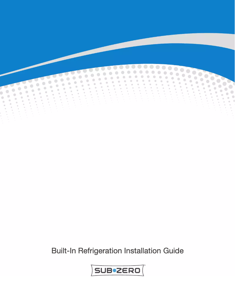 Page n°1 - Guide d'installation Sub-Zero BI-36R/S/TH-LH