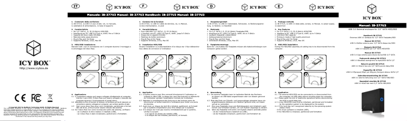 Página 1 del manual Manual de instrucciones Icy Box IB-377U3