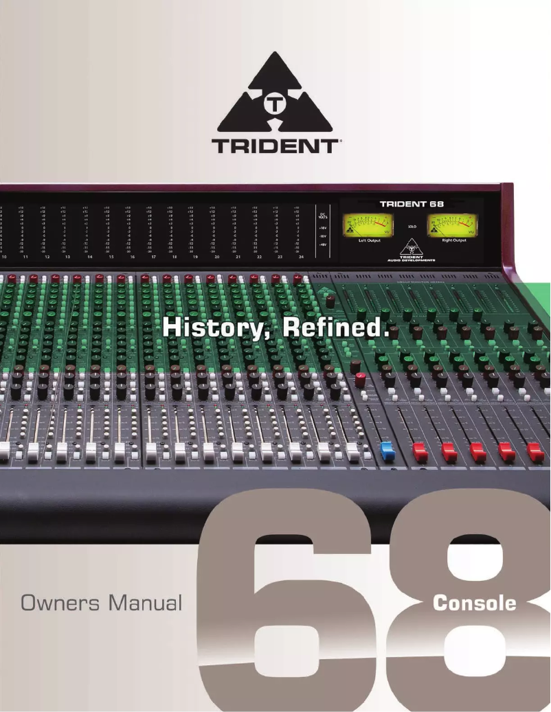 Page n°1 - Manuel utilisateur Trident 68 Console 16