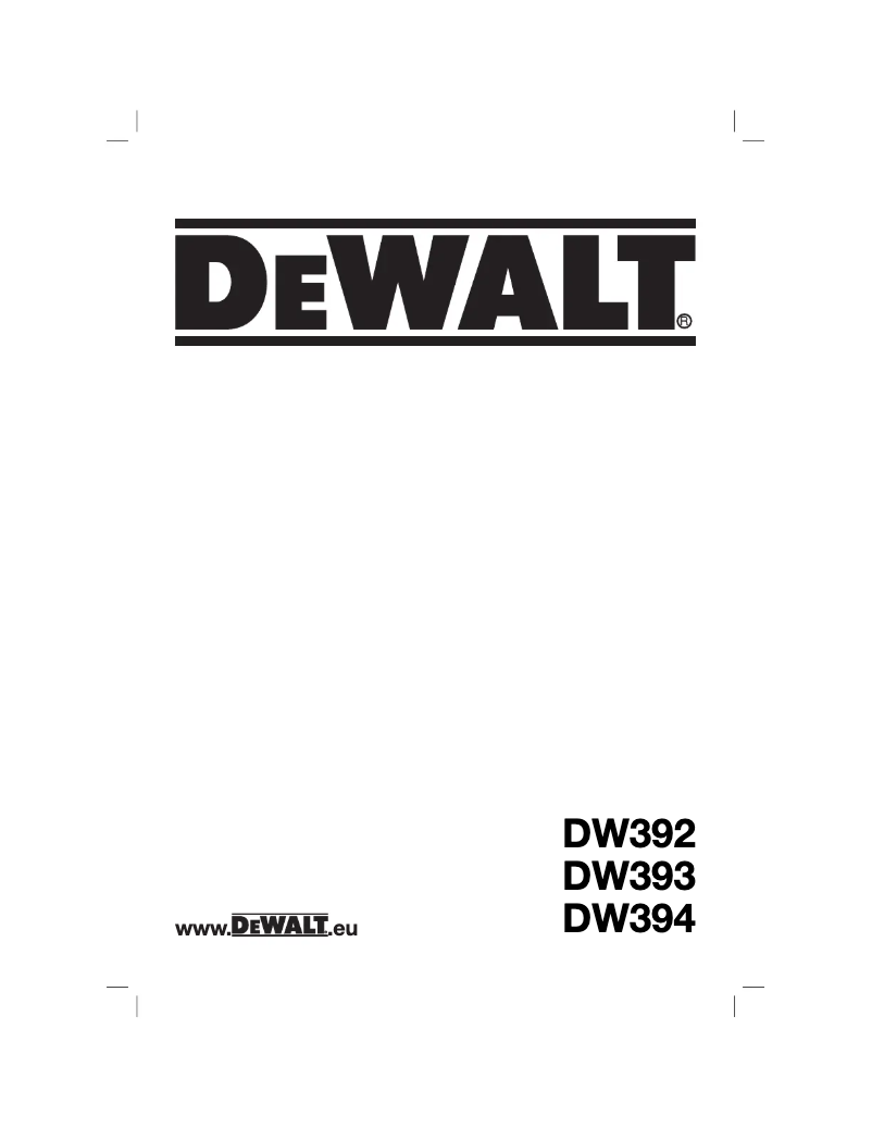 Page n°1 - Manuel utilisateur DeWalt DW392