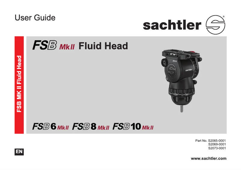 Page 1 de la notice Manuel utilisateur Sachtler FSB 8 Mk II