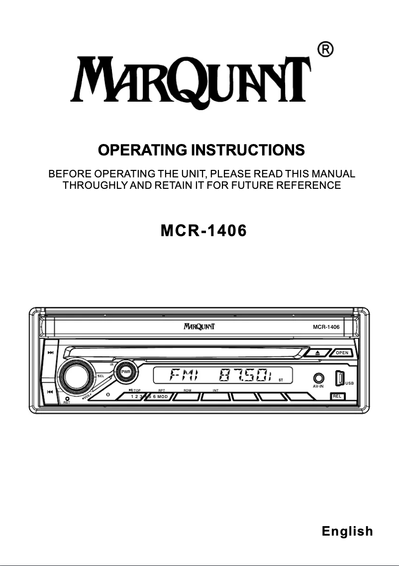 Page 1 de la notice Manuel utilisateur Marquant MCR-1406