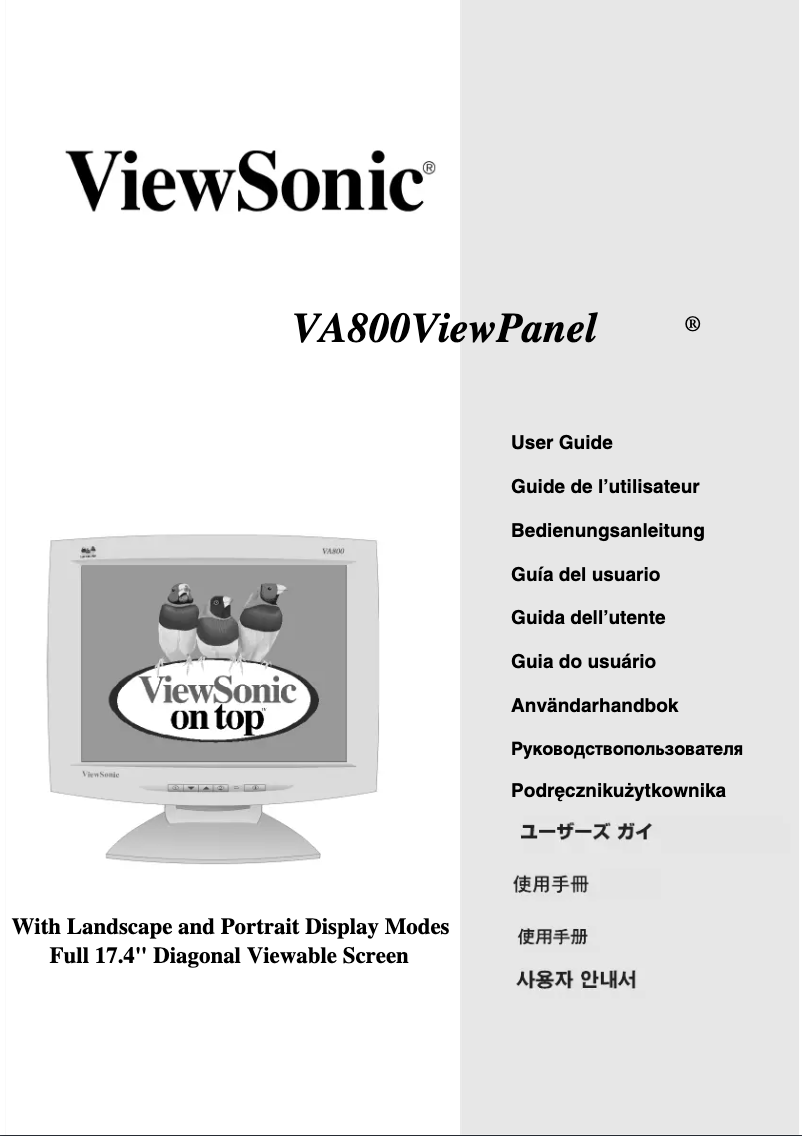 Página 1 del manual Manual de usuario Viewsonic VA800