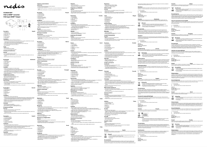 Page n°1 - Manuel utilisateur Nedis VCON3410AT