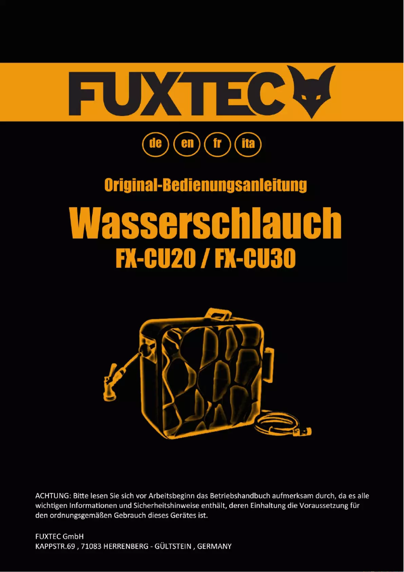 Image de la première page du manuel de l'appareil FX-CU20