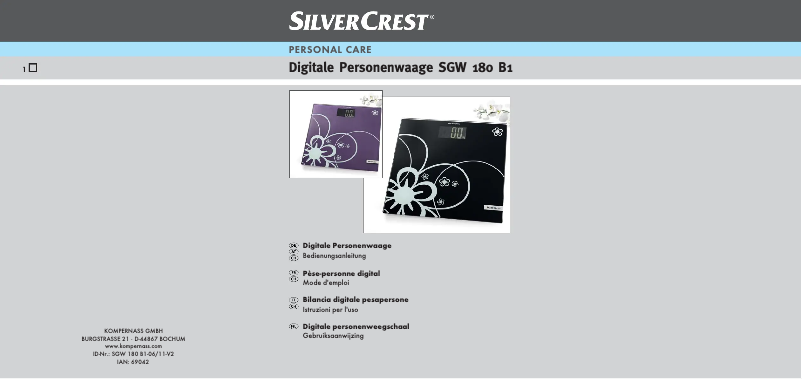 Page n°1 - Manuel utilisateur SilverCrest SGW 180 B1