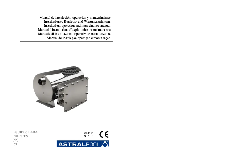 Page 1 de la notice Manuel utilisateur AstralPool DMX Variable Pump