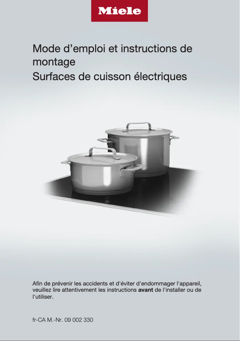 Page 1 de la notice Manuel utilisateur Miele KM 5840 208V