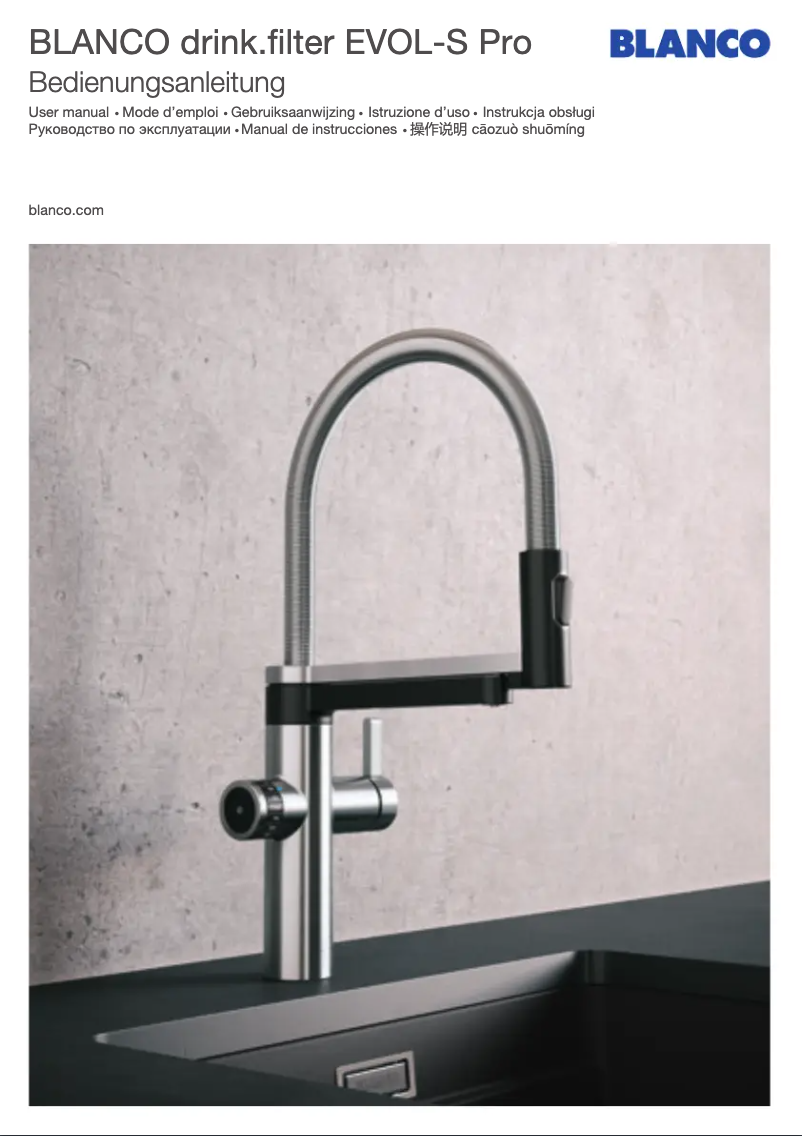 Page n°1 - Manuel utilisateur BLANCO Evol-S Pro