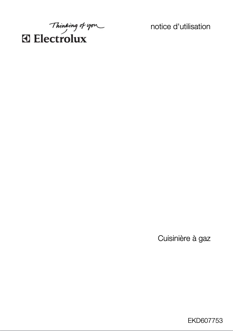 Page 1 de la notice Manuel utilisateur Electrolux EKD607753X