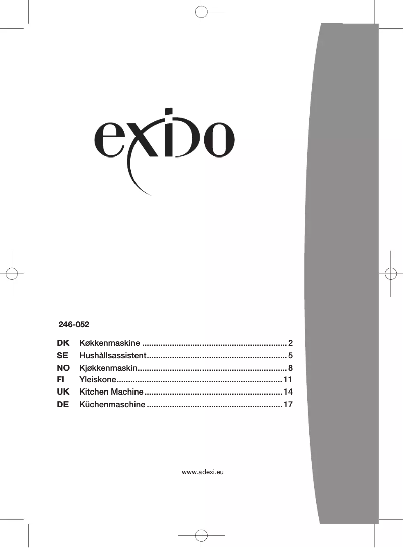 Page 1 de la notice Manuel utilisateur Exido 246-052