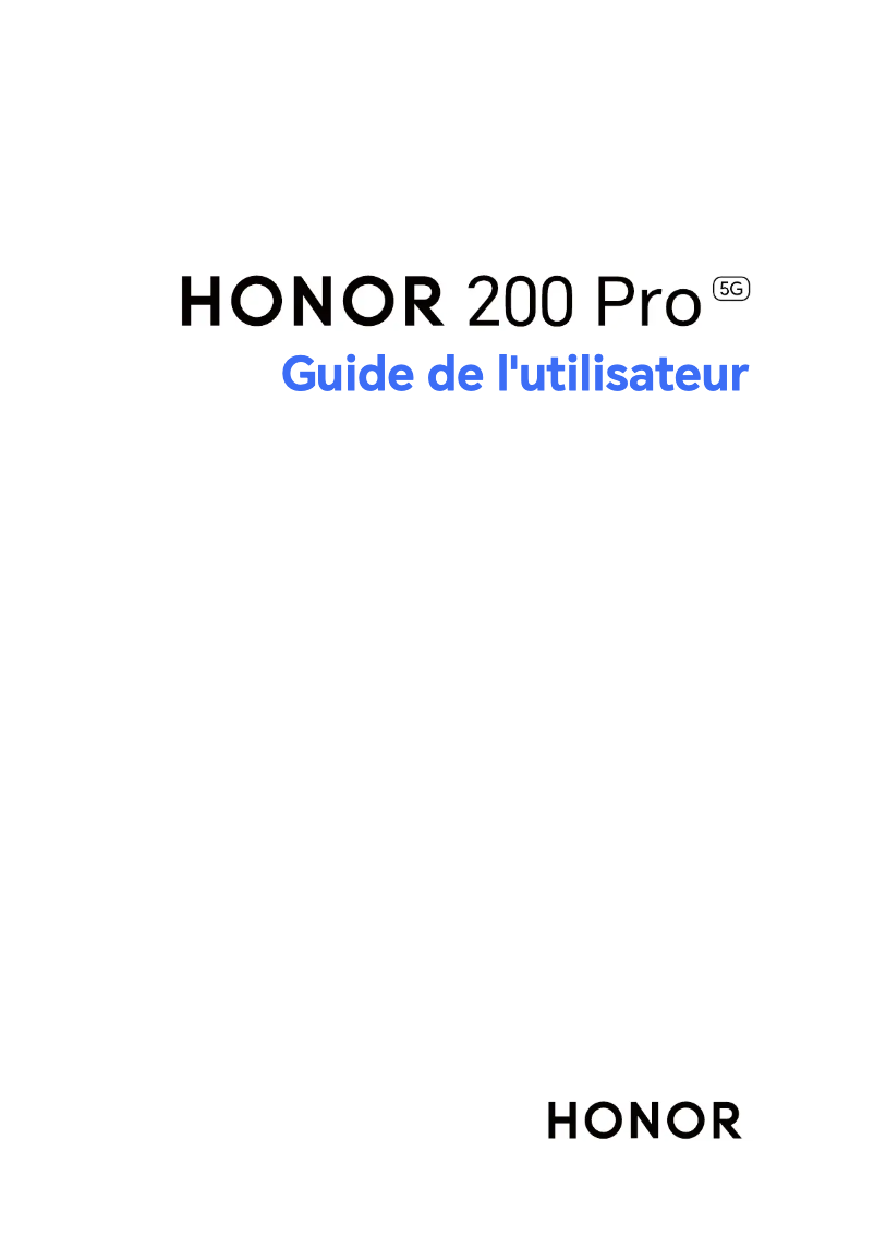 Page 1 of the manual User Manual Honor 200 Pro