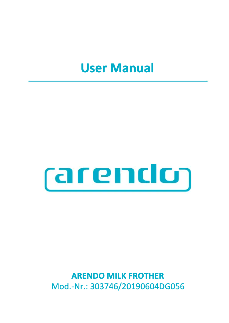 Page 1 de la notice Manuel utilisateur Arendo 303746