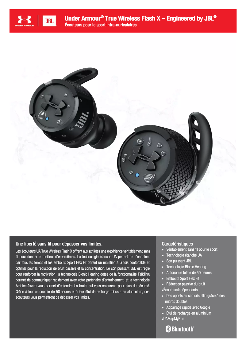 Image de la première page du manuel de l'appareil Under Armour True Wireless Flash X