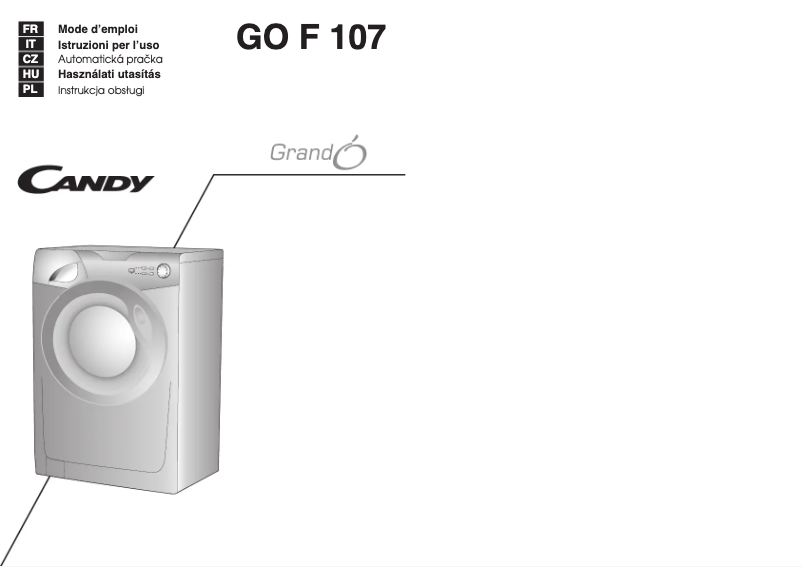 Page n°1 - Manuel utilisateur Candy GO F107-36S