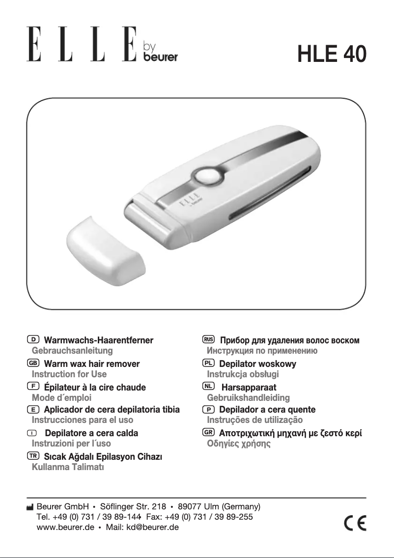 Image de la première page du manuel de l'appareil Elle HLE 40