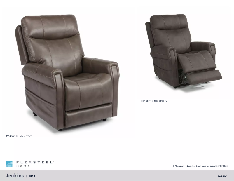 Page 1 de la notice Manuel utilisateur Flexsteel Jenkins 1914-55PH