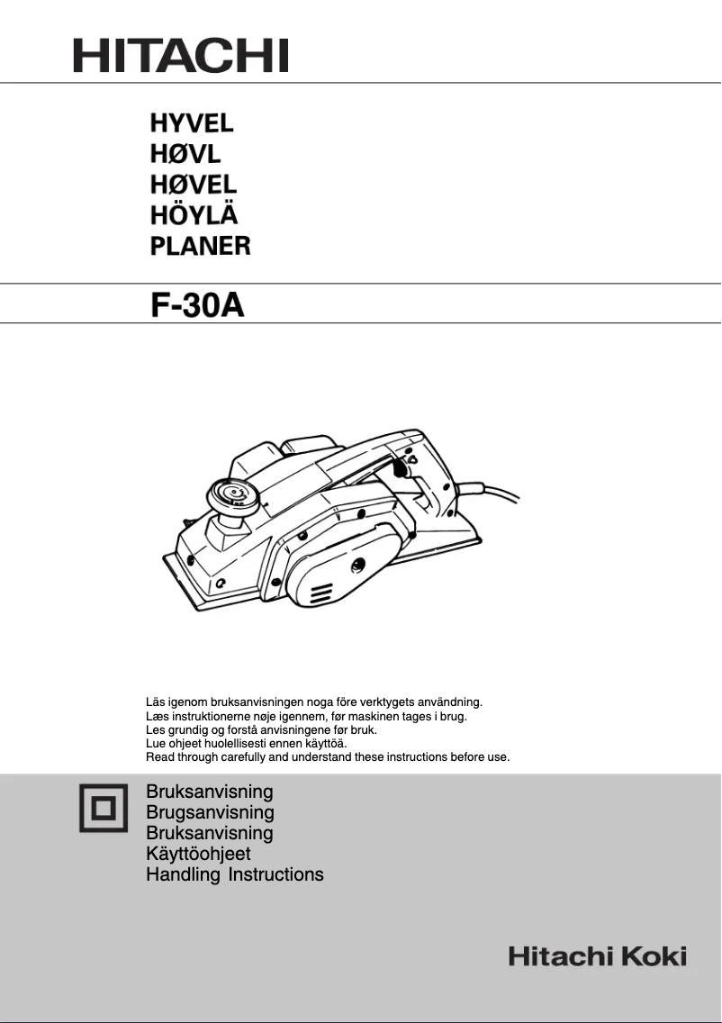 Page 1 de la notice Manuel utilisateur Hitachi F-30A