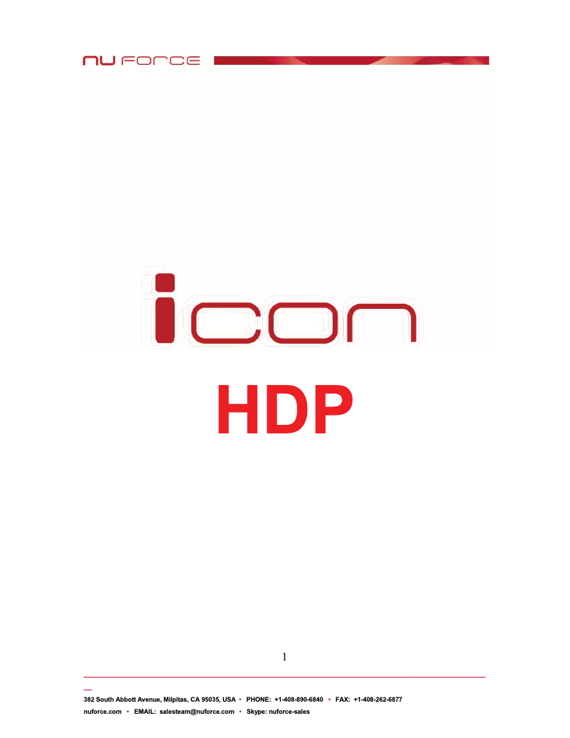 Image de la première page du manuel de l'appareil Icon HDP