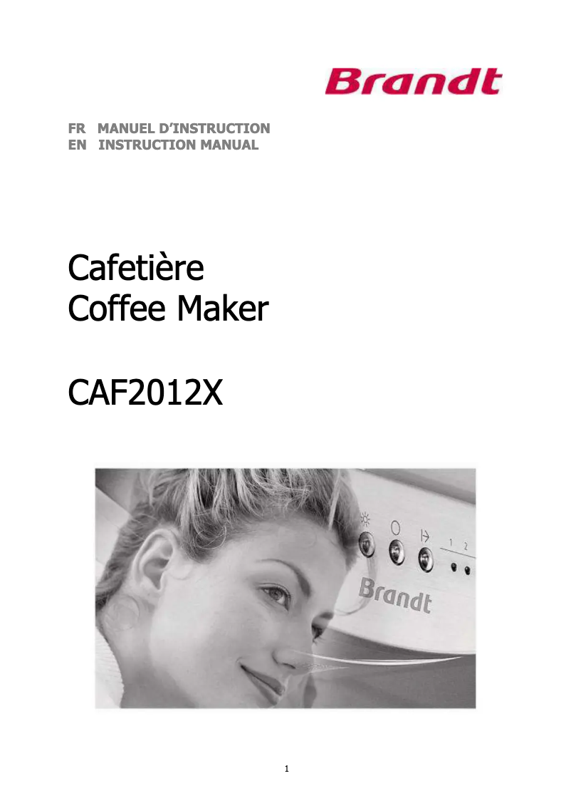 Image de la première page du manuel de l'appareil CAF2012X