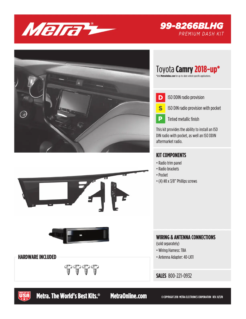 Page n°1 - Fiche technique Metra 99-8266