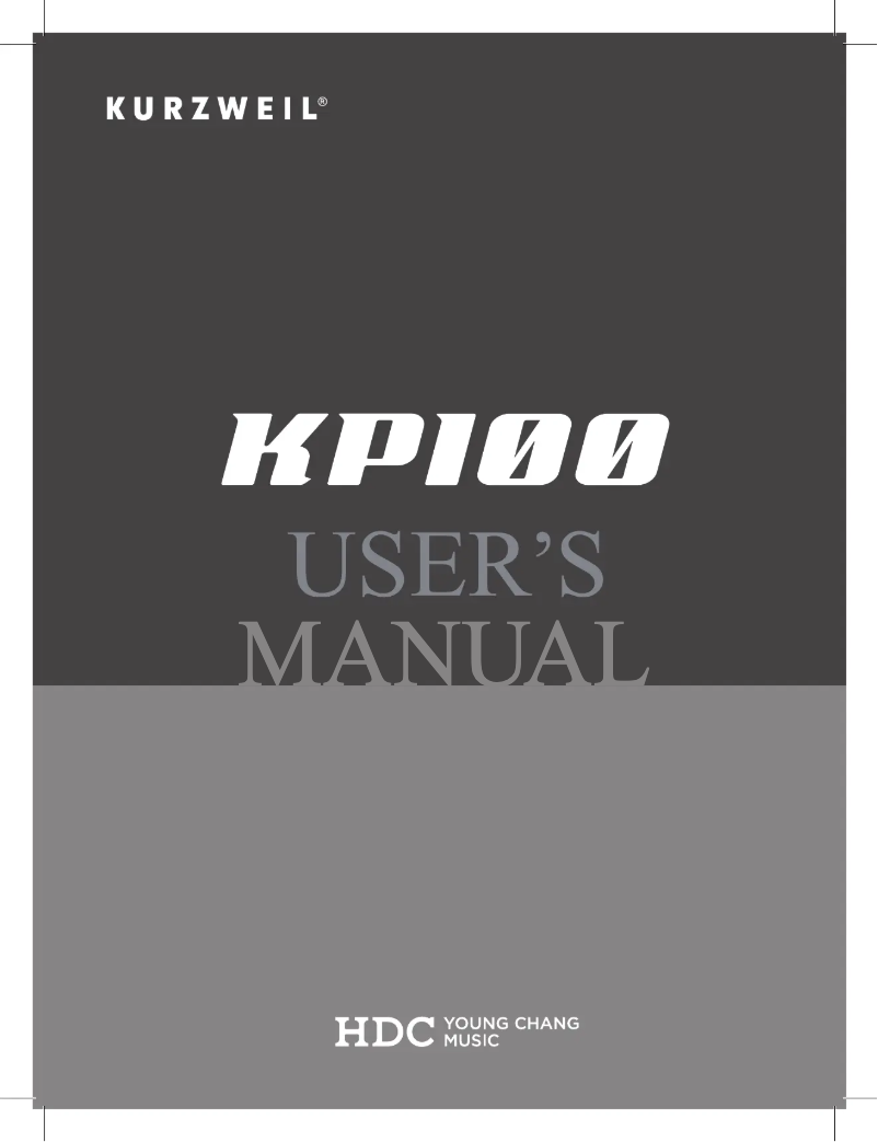 Image de la première page du manuel de l'appareil KP100