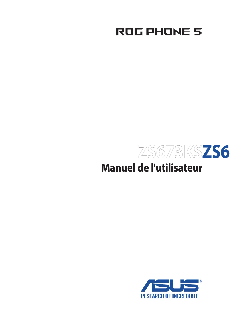 Page 1 de la notice Manuel utilisateur Asus ROG Phone 5