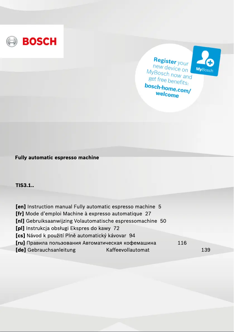 Image de la première page du manuel de l'appareil VeroCup 100 TIS30129RW