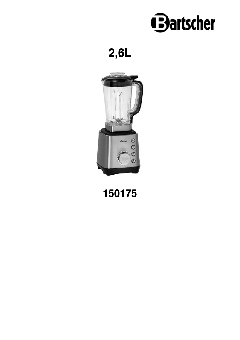 Page n°1 - Manuel utilisateur Bartscher 150175