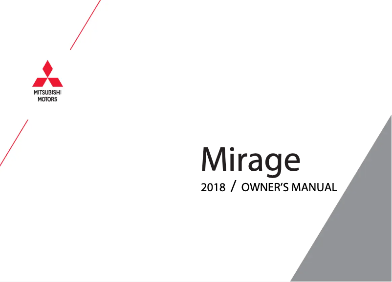 Página 1 del manual Manual de usuario Mitsubishi Mirage (2018)