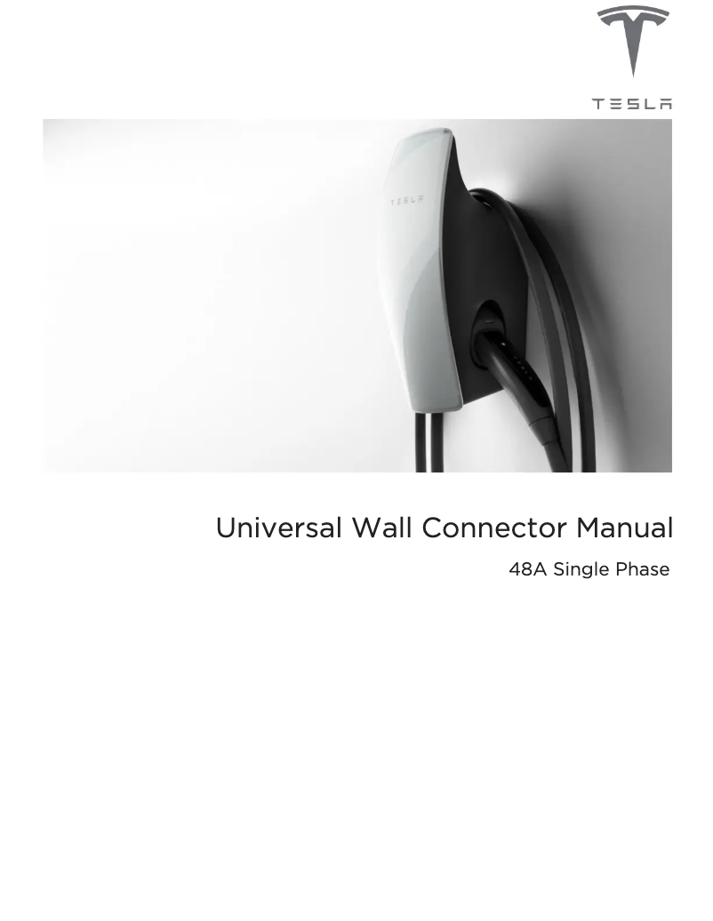 Página 1 del manual Manual de usuario Tesla Universal Wall Connector