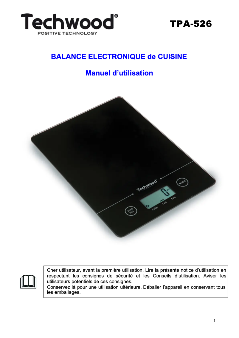 Image de la première page du manuel de l'appareil TPA-526