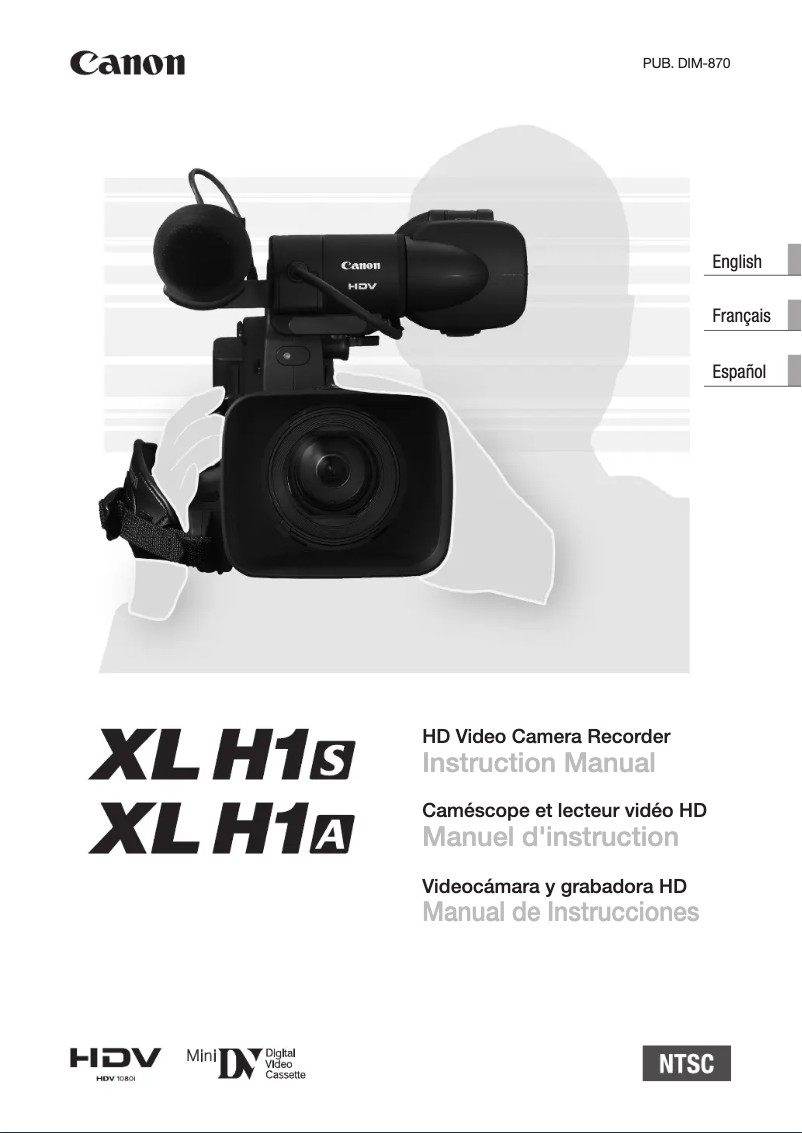 Page 1 de la notice Manuel utilisateur Canon XLH H1S