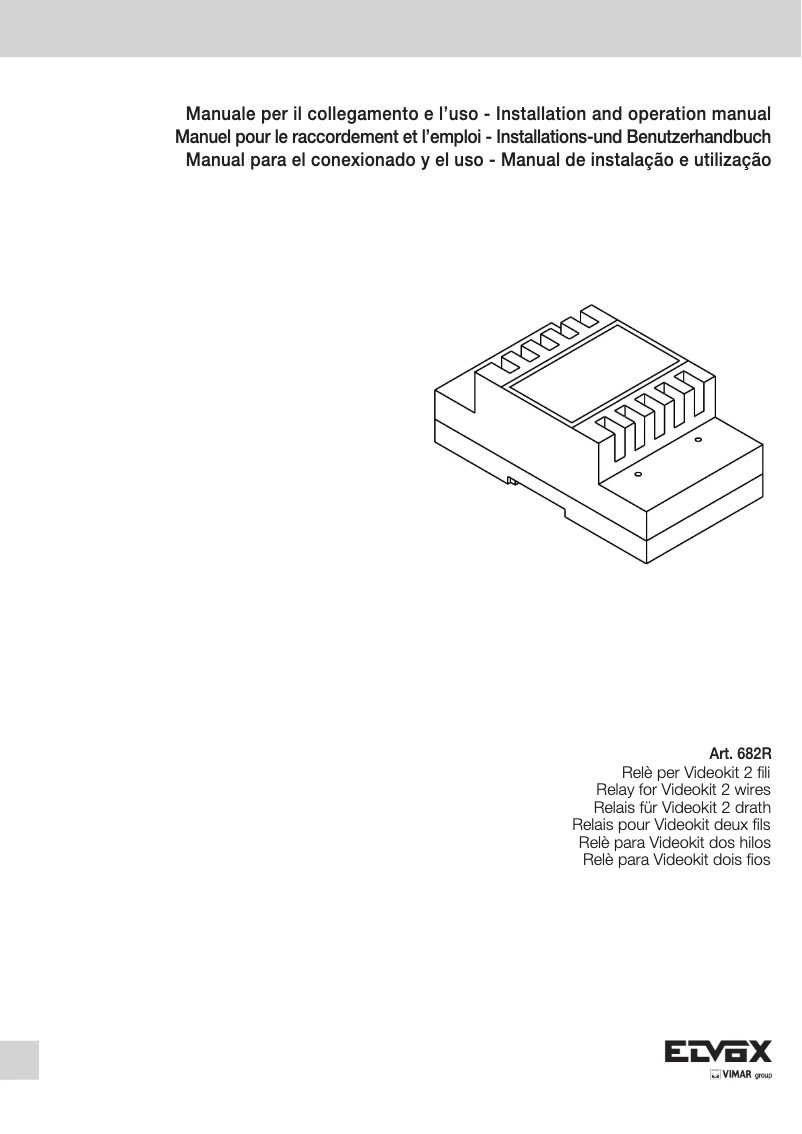 Page n°1 - Manuel utilisateur Vimar ELVOX 682R