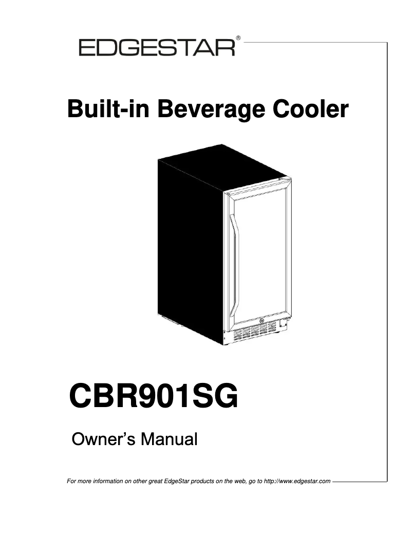 Page 1 de la notice Manuel utilisateur EdgeStar CBR901SG