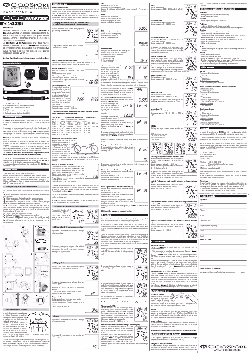 Página 1 del manual Manual de usuario Ciclo CicloMaster CM 423i