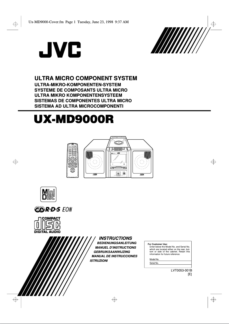 Page n°1 - Manuel utilisateur JVC UX-MD9000R