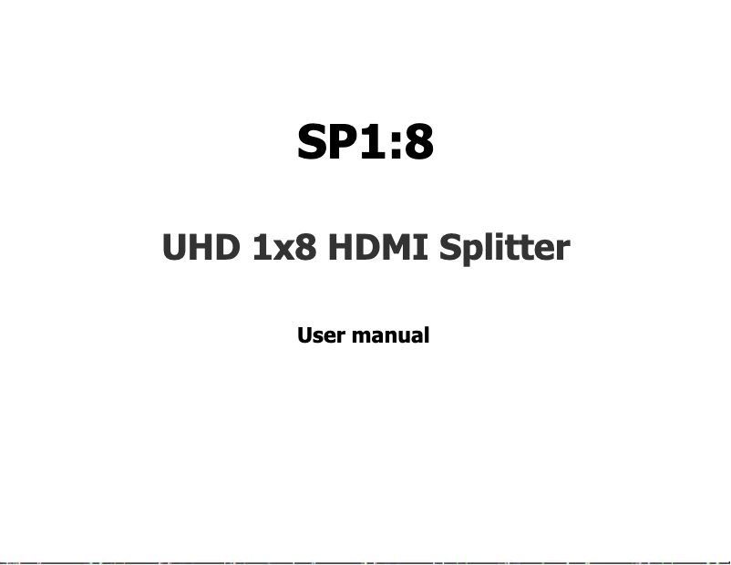 Image de la première page du manuel de l'appareil SP1:8