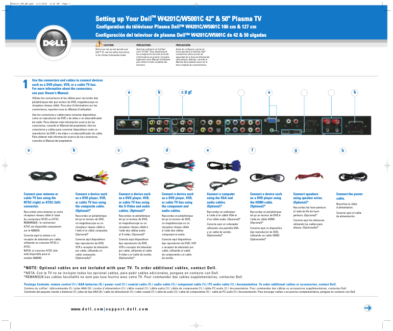 Page n°1 - Manuel utilisateur Dell W4201C