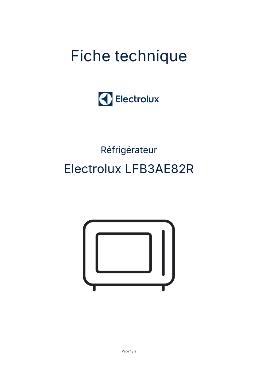 Image de la première page du manuel de l'appareil LFB3AE82R