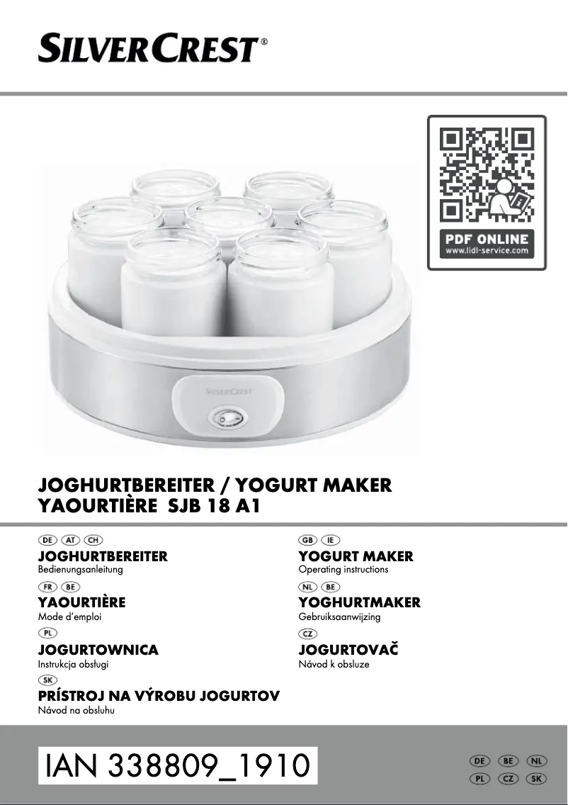 Page n°1 - Manuel utilisateur SilverCrest SJB 18 A1