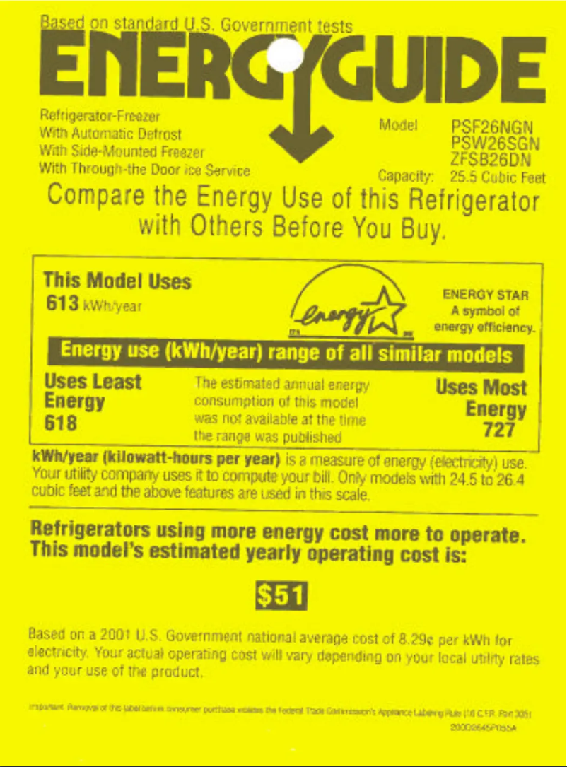Image de la première page du manuel de l'appareil PSF26NGNWW