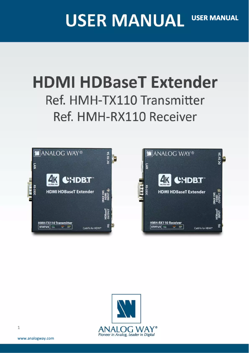 Page n°1 - Manuel utilisateur Analog Way HMH-RX110