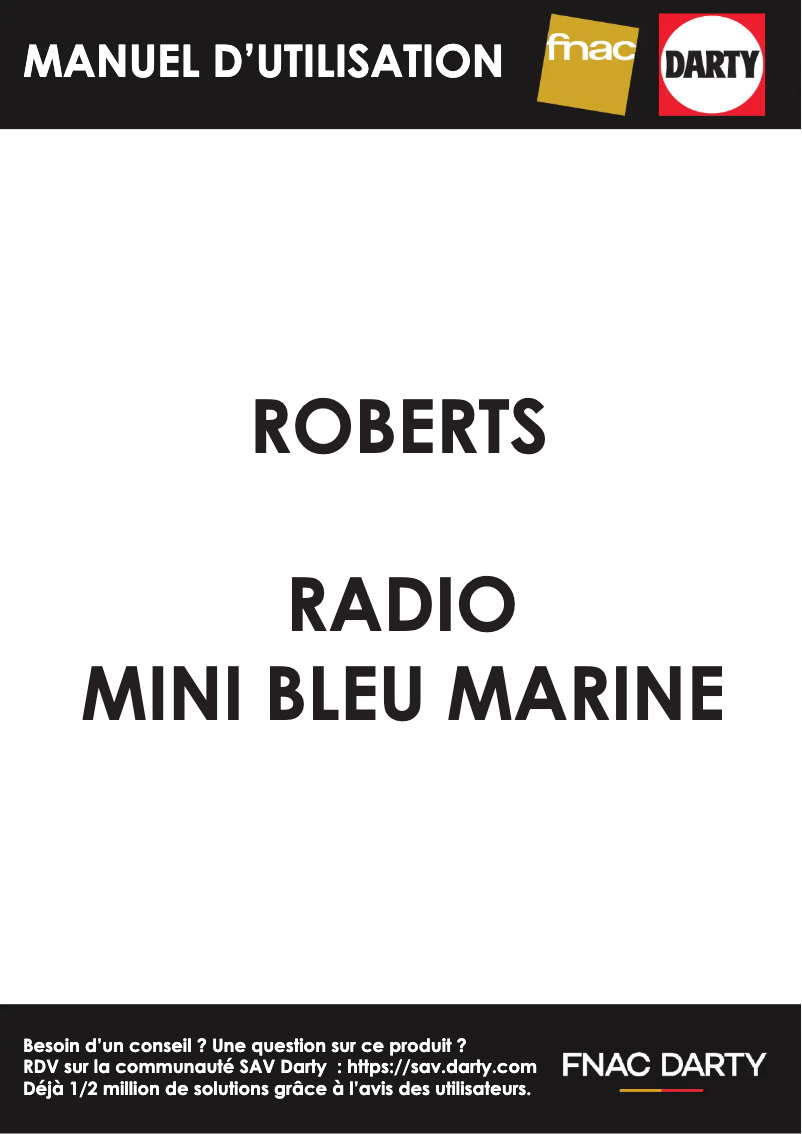 Page 1 de la notice Manuel utilisateur Roberts Mini Bleu Marine