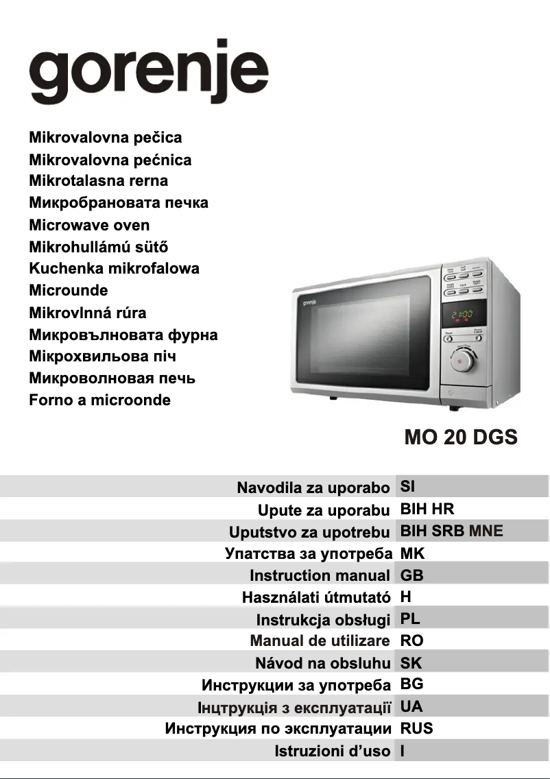 Página 1 del manual Manual de usuario Gorenje MO 20 DGS